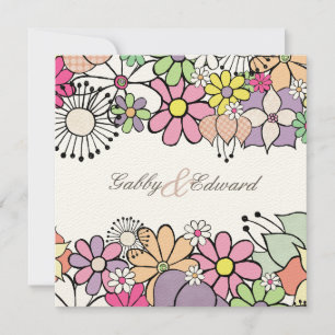Spring Blooms Custom Wedding Invitation Invite
