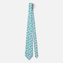 Spring Blooms Daisy Floral Aqua Two-sided tie