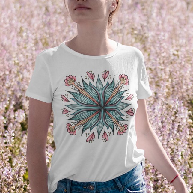 Spring Blooms: Geometric Floral T-Shirt (Creator Uploaded)