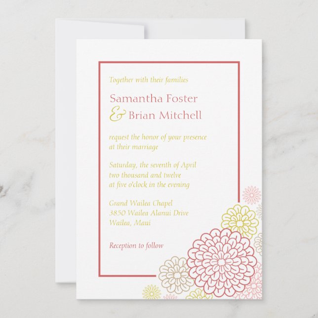 Spring Blooms Wedding Invitation (Front)