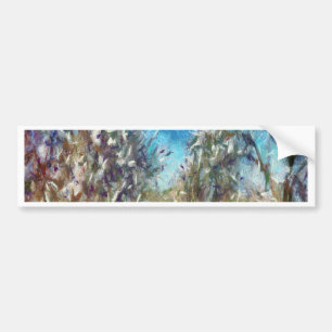 Spring Blossom Almond Tree Pointillism Artwork Bumper Sticker
