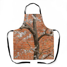 Spring Blossom Apricot Tree Red Brick Wall