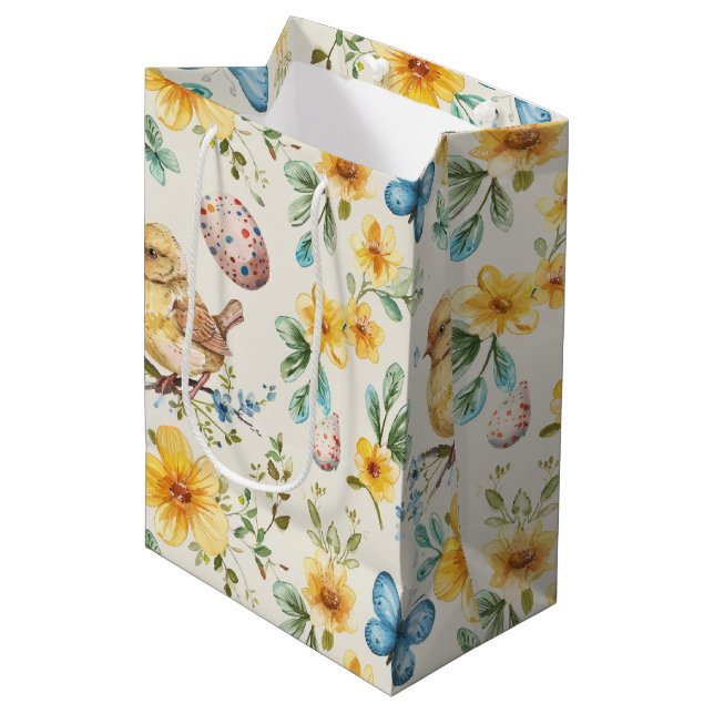 Spring Blossom Easter 1 Medium Gift Bag (Front Angled)