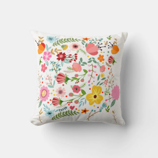 Spring Blossom Floral Throw Pillow