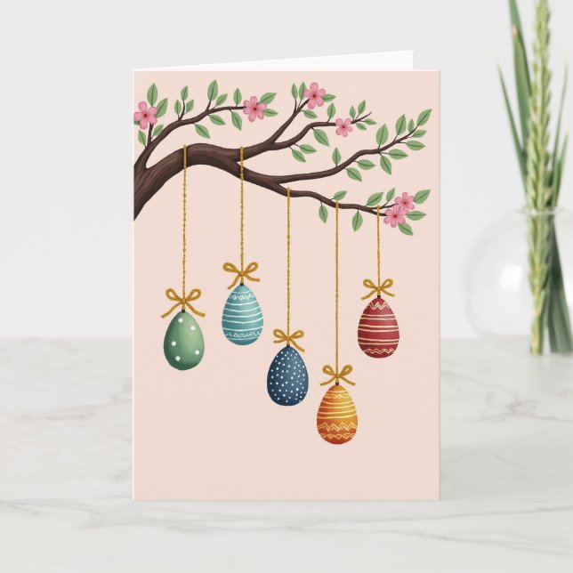Spring Blossom Hanging Ornaments Card (Front)