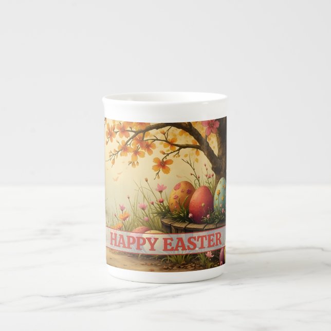 Spring Blossom Magic with Easter Egg Splendour Bone China Mug (Front)