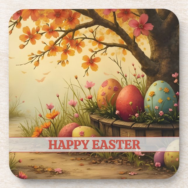 Spring Blossom Magic with Easter Egg Splendour Coaster (Front)