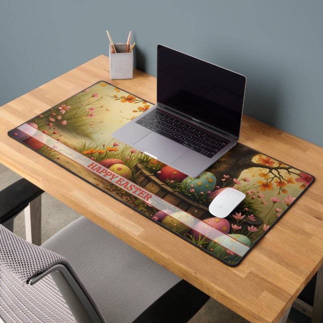 Spring Blossom Magic with Easter Egg Splendour Desk Mat (Office 2)