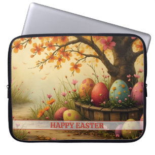 Spring Blossom Magic with Easter Egg Splendour Laptop Sleeve