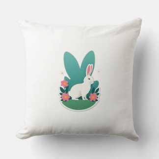 Spring Blossom Minimal Rabbit Cushion