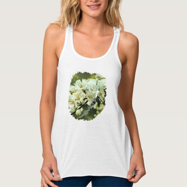 Spring Blossom Ornamental Illustration Green Singlet (Front)