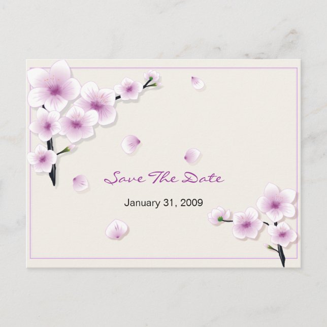 Spring Blossom Save the Date Wedding Announcement Postcard (Front)