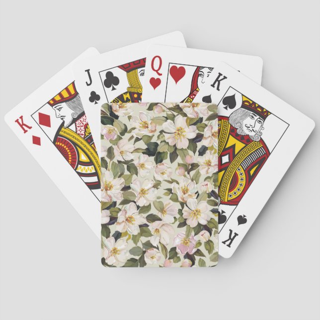 Spring Blossom Tree Branches Pattern Playing Cards (Back)