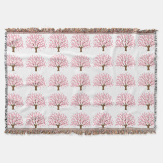 Spring Blossom Tree Throw Blanket