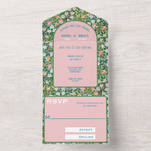 Spring Blossoms All in One Wedding Invite