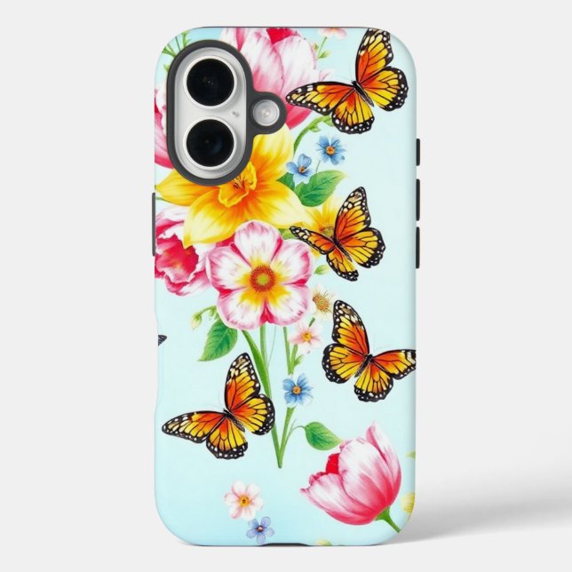 Spring Blossoms and Butterflies Case-Mate iPhone Case (Back)