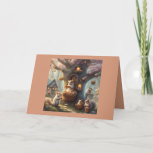 Spring blossoms Birthday with squirrels card