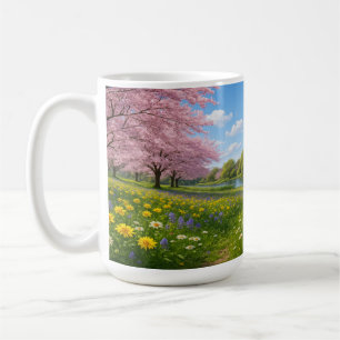 Spring Blossoms by the River Coffee Mug