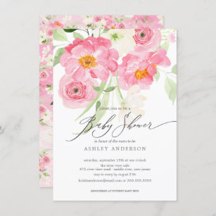 Spring Blossoms Floral Baby Shower Invitation