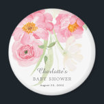 Spring Blossoms Floral Baby Shower Magnet<br><div class="desc">Stunning floral baby shower design featuring gorgeous watercolor spring flowers including pink cherry blossoms.  Visit our shop to view our entire spring blossoms collection.</div>