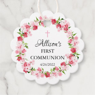 Spring Blossoms Floral Communion Favour Tags