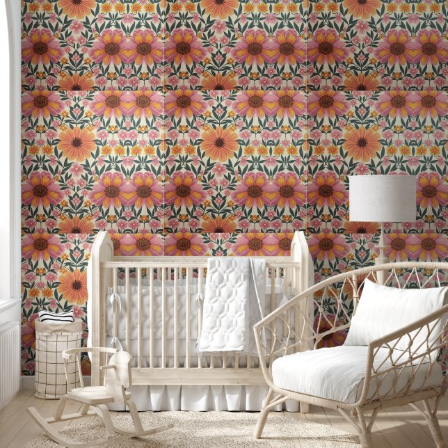 Spring Blossoms Floral Pattern Curtain & Wallpaper (Kids)