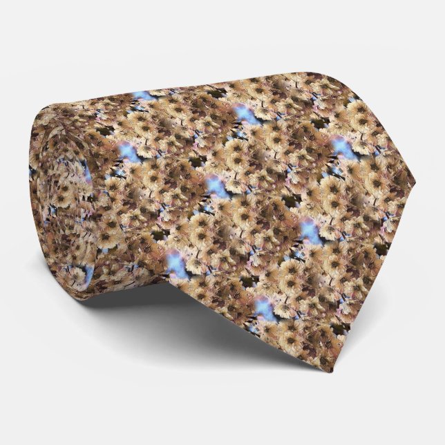 Spring Blossoms Flower Art Nature Pattern Tie (Rolled)