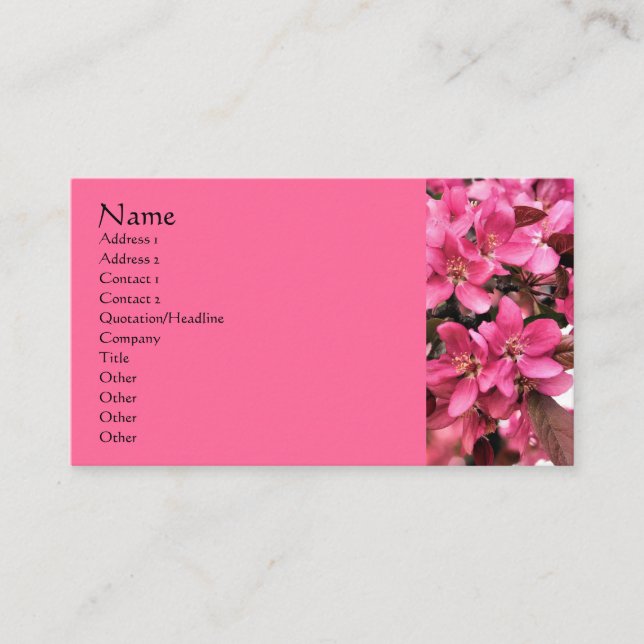 Spring Blossoms Flower Photography Business Card (Front)