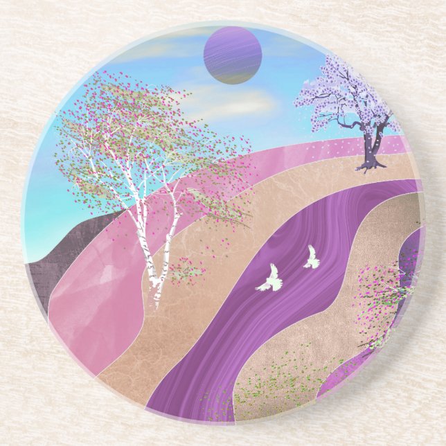 Spring Blossoms Landscape Coaster (Front)
