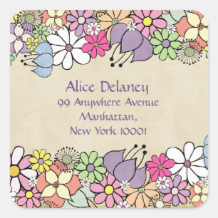 Spring Blossoms Return Address Labels Stickers