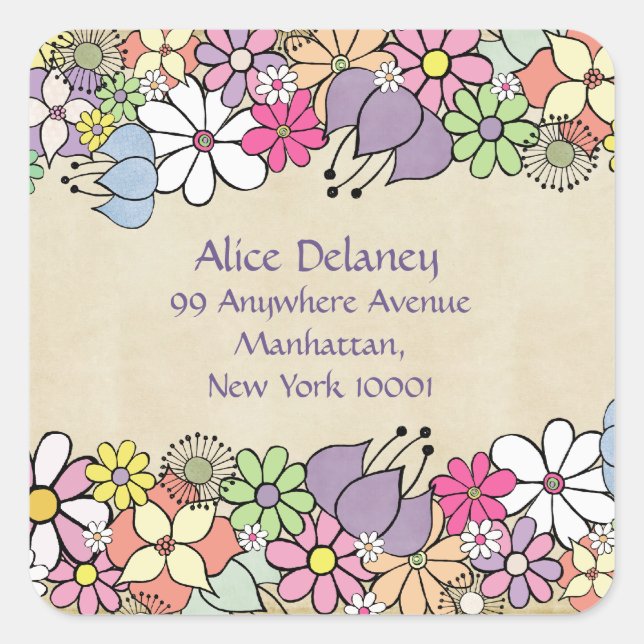 Spring Blossoms Return Address Labels Stickers (Front)