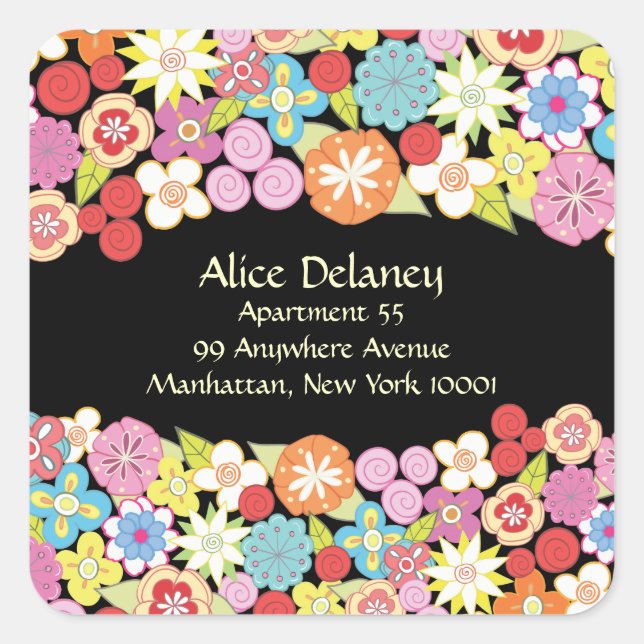 Spring Blossoms Return Address Labels Stickers (Front)