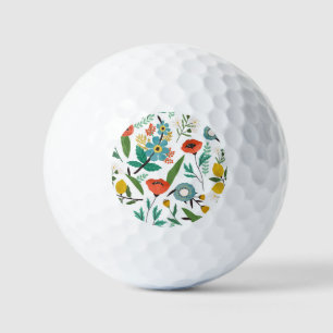 Spring Blossoms: Seamless Floral Pattern Golf Balls