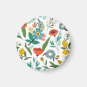 Spring Blossoms: Seamless Floral Pattern Magnet