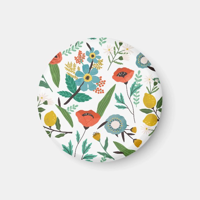 Spring Blossoms: Seamless Floral Pattern Magnet (Front)
