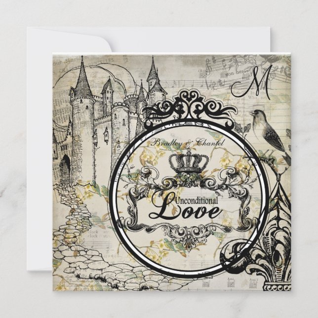 Spring Blossoms Unconditional Love Wedding Invite (Front)