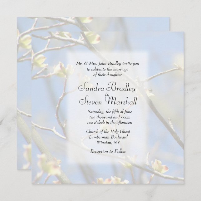 Spring Blossoms Wedding Invitation (Front/Back)