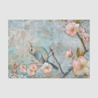 Spring Blossoms with blue bird Tissue Paper
