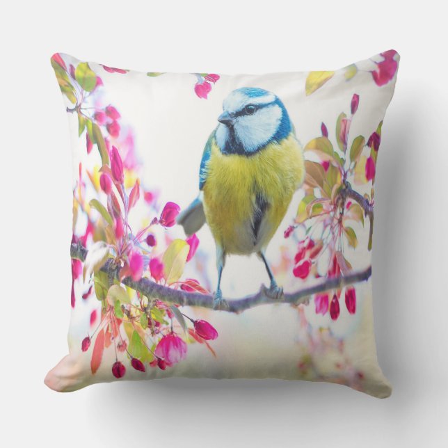 Spring Blue Bird Cushion (Front)