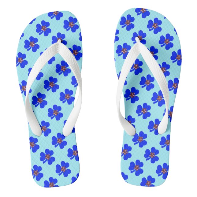 Spring blue, blue clovers jandals (Footbed)