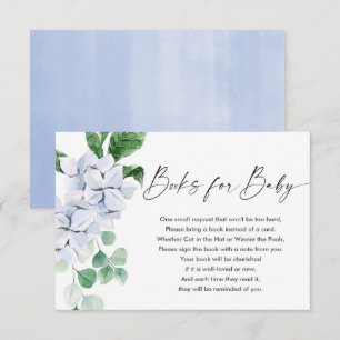 Spring blue floral greenery books for baby boy enclosure card