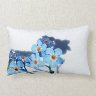 Spring blue flowers lumbar cushion