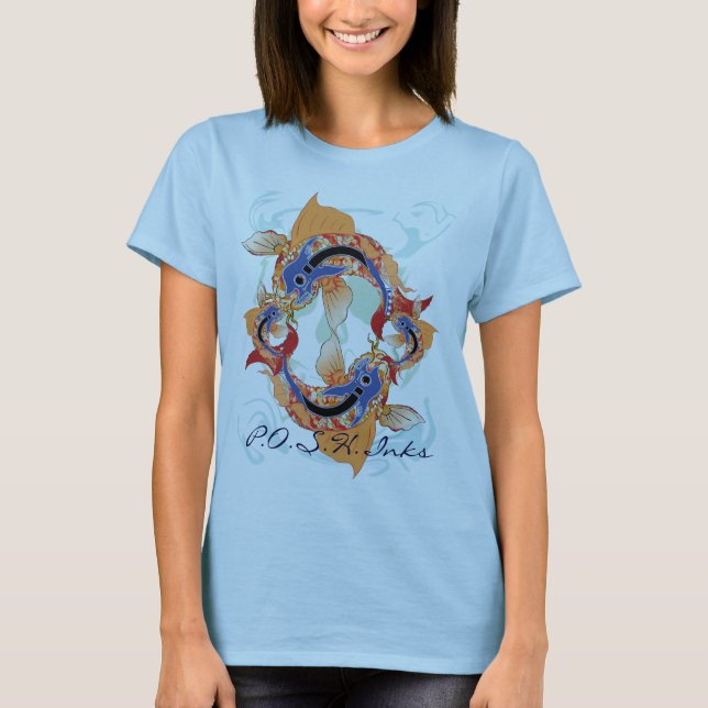 Spring Blue Koi T-shirt (Front)