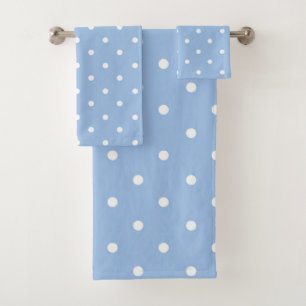 Spring Blue Polka Dot Bath Towel Set