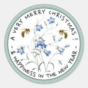 Spring Bluebells not Winter Sleighbells Christmas Classic Round Sticker