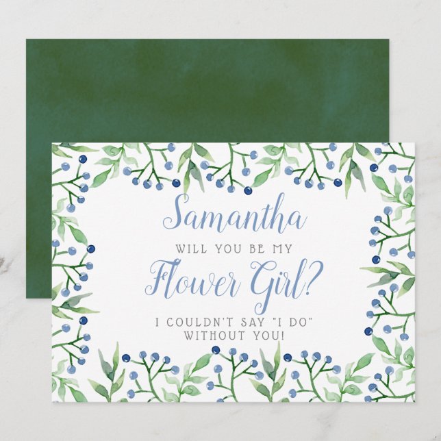 Spring Blueberries | Will You Be My Flower Girl? Invitation (Front/Back)