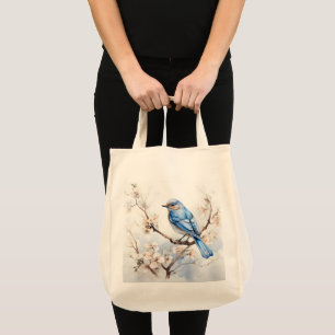 Spring Bluebird in the Blossoming Tree Tote Bag