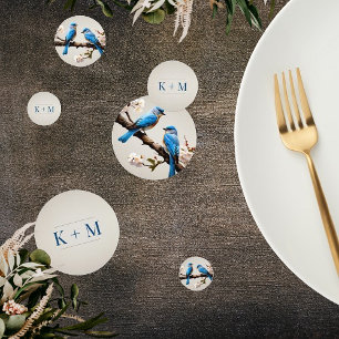 Spring Bluebirds Monogram Wedding Confetti