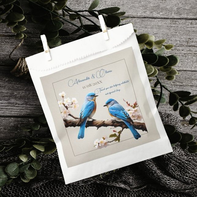 Spring Bluebirds Wedding Favour Bags (Spring Bluebirds Wedding Favor Bag)