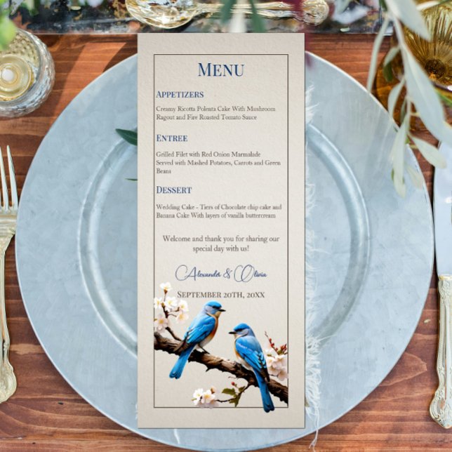 Spring Bluebirds Wedding Menu (Spring Bluebirds Wedding Menu)